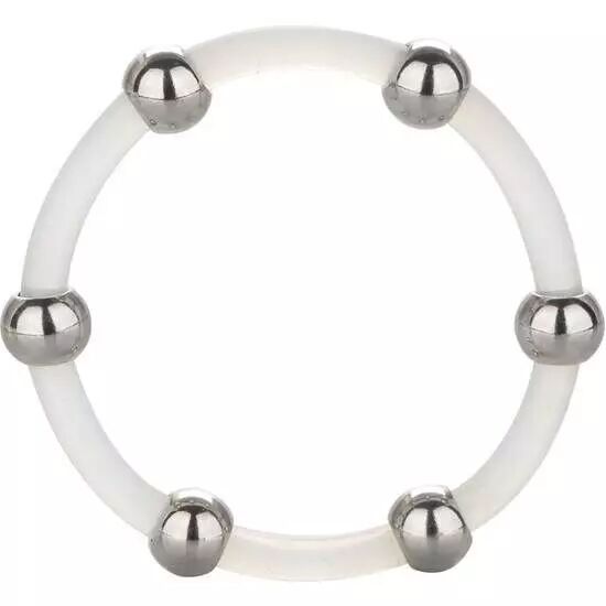 CALIFORNIA EXOTICS - BAGUE EN SILICONE PERL�E ACIER XL