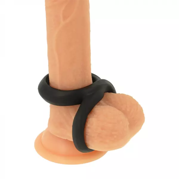 POWERING - ANNEAU P�NIS ET TESTICULES SUPER FLEXIBLE ET R�SISTANT PR12 NOIR