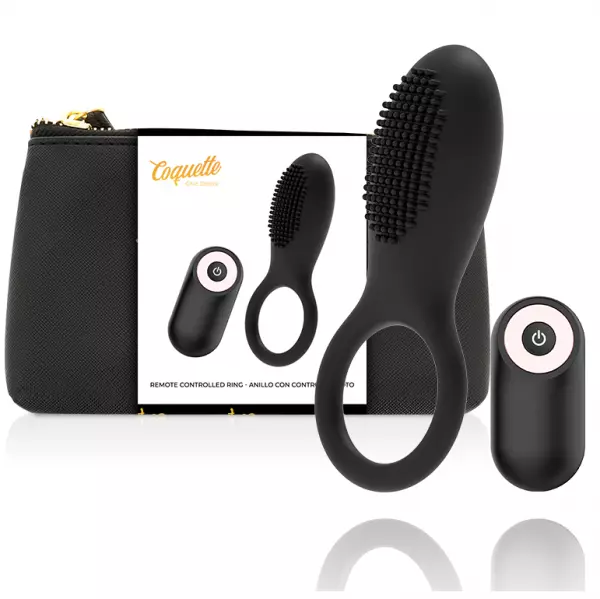 COQUETTE TOYS - COCKRING T�L�COMMANDE RECHARGEABLE NOIR/ OR
