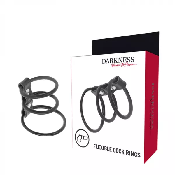 DARKNESS - ENSEMBLE DE 3 ANNEAUX P�NIS FLEXIBLES