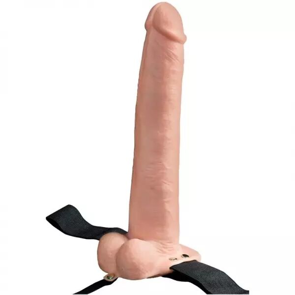 FETISH FANTASY SERIES - HARNAIS R�GLABLE P�NIS R�ALISTE AVEC BALLES RECHARGEABLES ET VIBRATEUR 28 CM