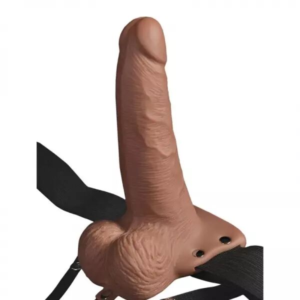 FETISH FANTASY SERIES - HARNAIS R�GLABLE P�NIS R�ALISTE AVEC TESTICULES RECHARGEABLES ET VIBRATEUR 15 CM