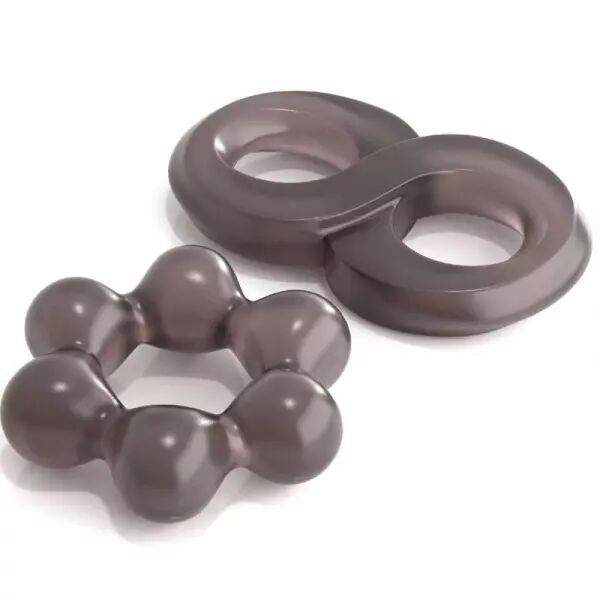 CLASSIX - LOT DE 2 ANNEAUX P�NIS GRIS