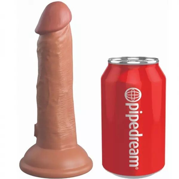 KING COCK - ELITE GODE R�ALISTE VIBRANT & SILICONE 15.2 CM CARAMEL