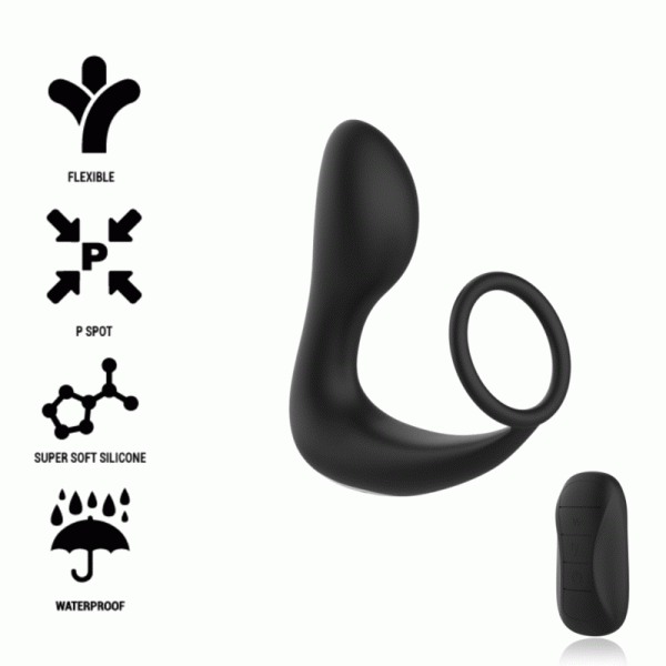 BLACK&SILVER - MASSEUR ANAL T�L�COMMANDE RECHARGEABLE SILICONE NOIR