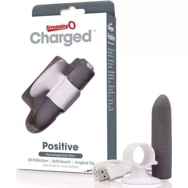 SCREAMING O - MASSEUR RECHARGEABLE POSITIVE GRIS