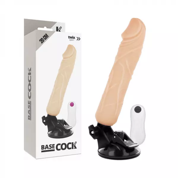 BASECOCK - VIBRATEUR R�ALISTE T�L�COMMANDE NATUREL 20 CM