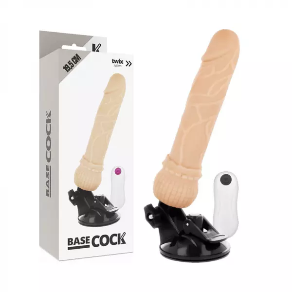 BASECOCK - VIBRATEUR T�L�COMMANDE NATUREL R�ALISTE 19,5 CM