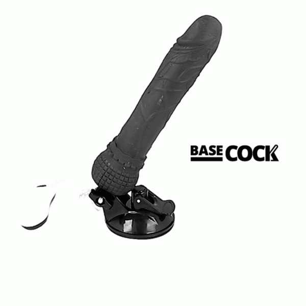 BASECOCK - VIBRATEUR R�ALISTE T�L�COMMANDE NOIR 19,5 CM