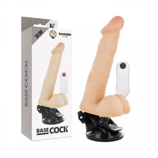 BASECOCK - VIBRATEUR ARTICULABLE T�L�COMMANDE NATUREL 20 CM