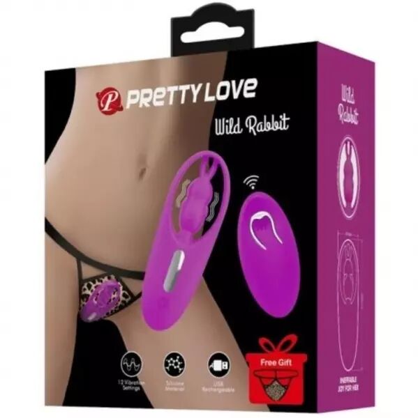 PRETTY LOVE - WILD RABBIT STIMULATEUR POUR CULOTTES AVEC T�L�COMMANDE LILAS