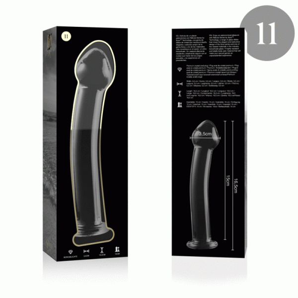NEBULA SERIES BY IBIZA - MOD�LE 11 GODE EN VERRE BOROSILICATE 16 X 3 CM CLAIR