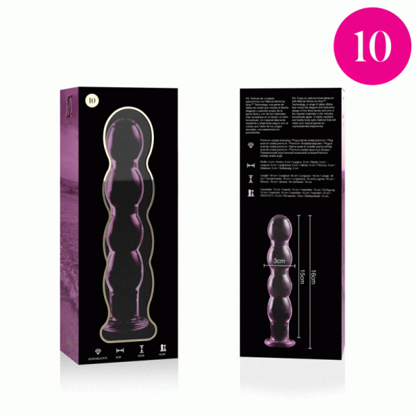 NEBULA SERIES BY IBIZA - MOD�LE 10 GODE EN VERRE BOROSILICATE 16,5 X 3,5 CM ROSE