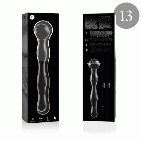 NEBULA SERIES BY IBIZA - MOD�LE 13 GODE EN VERRE BOROSILICATE 18 X 3,5 CM CLAIR