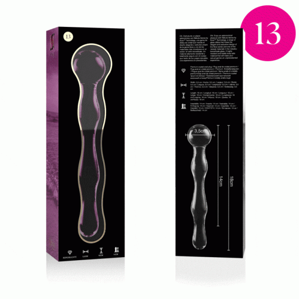 NEBULA SERIES BY IBIZA - MOD�LE 13 GODE EN VERRE BOROSILICATE 18 X 3,5 CM ROSE