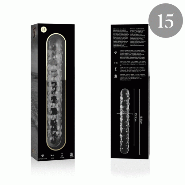NEBULA SERIES BY IBIZA - MOD�LE 15 GODE EN VERRE BOROSILICATE 18,5 X 3 CM CLAIR