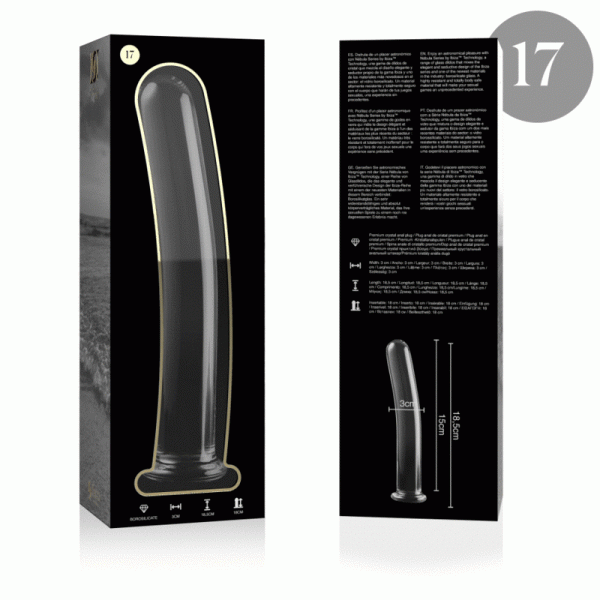 NEBULA SERIES BY IBIZA - MOD�LE 17 GODE EN VERRE BOROSILICATE 18,5 X 3 CM CLAIR