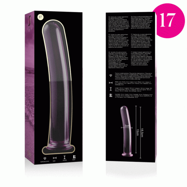 NEBULA SERIES BY IBIZA - MOD�LE 17 GODE EN VERRE BOROSILICATE 18,5 X 3 CM ROSE