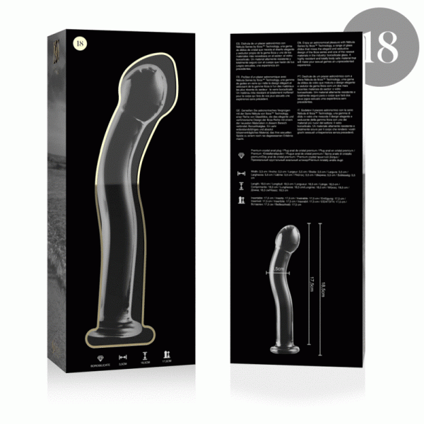 NEBULA SERIES BY IBIZA - MOD�LE 18 GODE EN VERRE BOROSILICATE 18,5 X 3,5 CM CLAIR