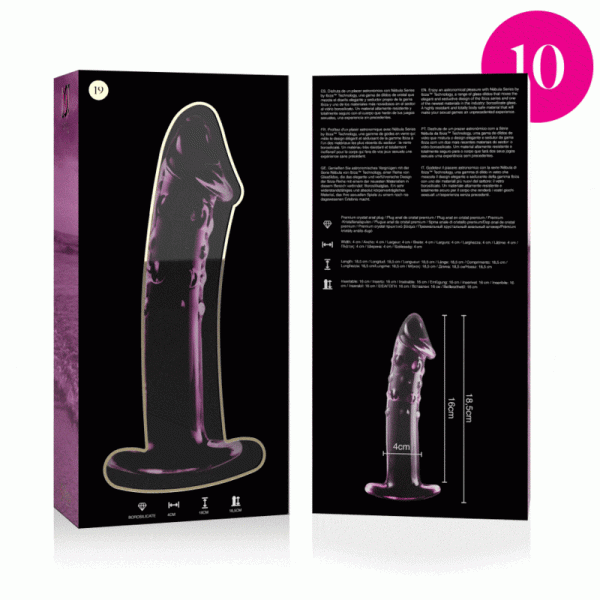 NEBULA SERIES BY IBIZA - MOD�LE 19 GODE EN VERRE BOROSILICATE 18,5 X 4 CM ROSE