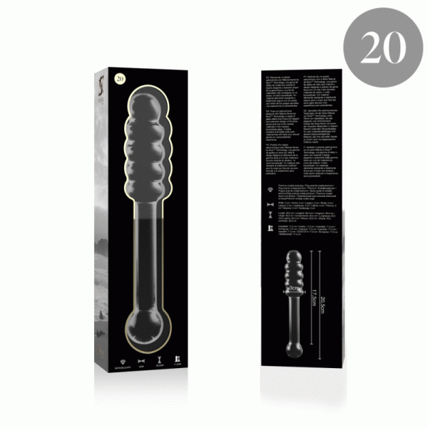 NEBULA SERIES BY IBIZA - MOD�LE 20 GODE EN VERRE BOROSILICATE 20,5 X 3 CM CLAIR
