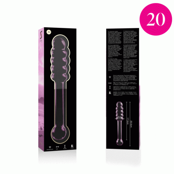 NEBULA SERIES BY IBIZA - MOD�LE 20 GODE EN VERRE BOROSILICATE 20,5 X 3 CM ROSE