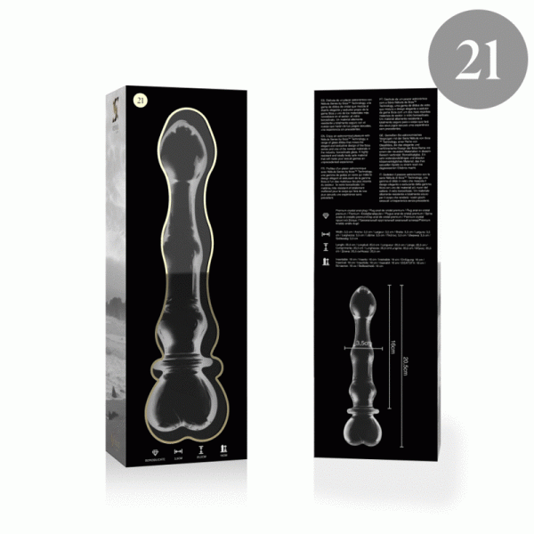 NEBULA SERIES BY IBIZA - MOD�LE 21 GODE EN VERRE BOROSILICATE 20,5 X 3,5 CM CLAIR