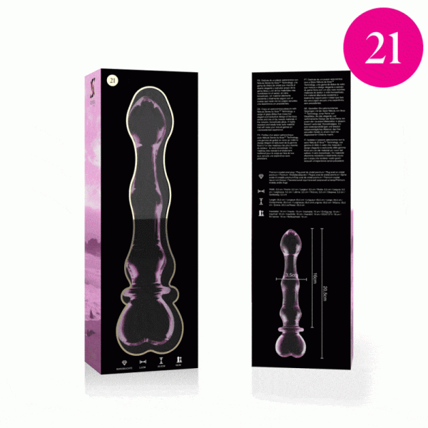 NEBULA SERIES BY IBIZA - MOD�LE 21 GODE EN VERRE BOROSILICATE 20,5 X 3,5 CM ROSE