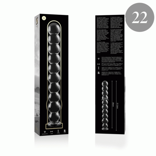 NEBULA SERIES BY IBIZA - MOD�LE 22 GODE EN VERRE BOROSILICATE 21,5 X 2,5 CM CLAIR