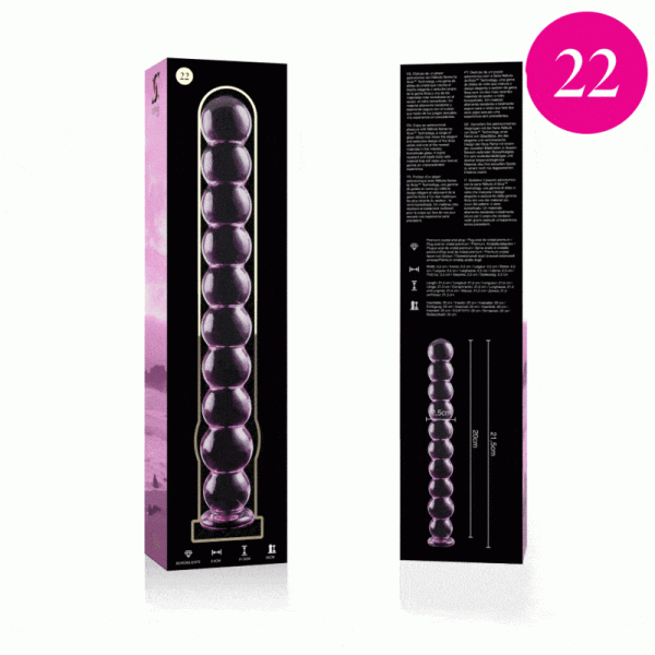 NEBULA SERIES BY IBIZA - MOD�LE 22 GODE EN VERRE BOROSILICATE 21,5 X 2,5 CM ROSE