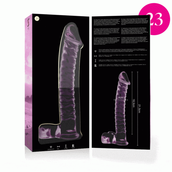 NEBULA SERIES BY IBIZA - MOD�LE 23 GODE EN VERRE BOROSILICATE 21,5 X 4 CM ROSE