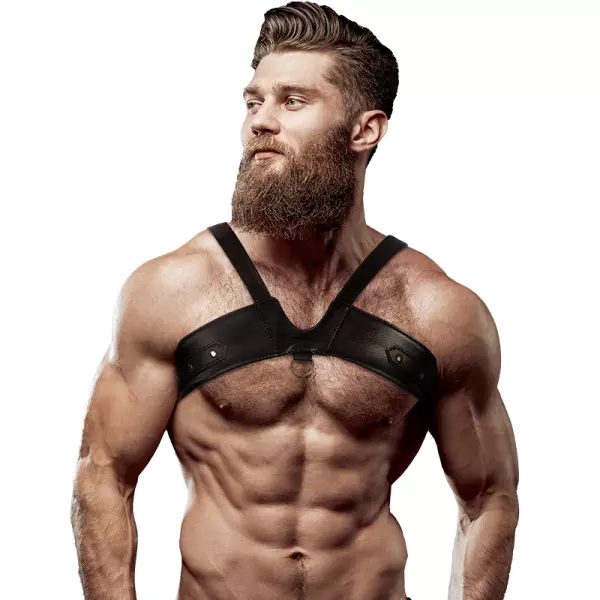 FETISH SUBMISSIVE ATTITUDE - HARNAIS POITRINE EN CUIR �COLOGIQUE BRIGADE POUR HOMMES