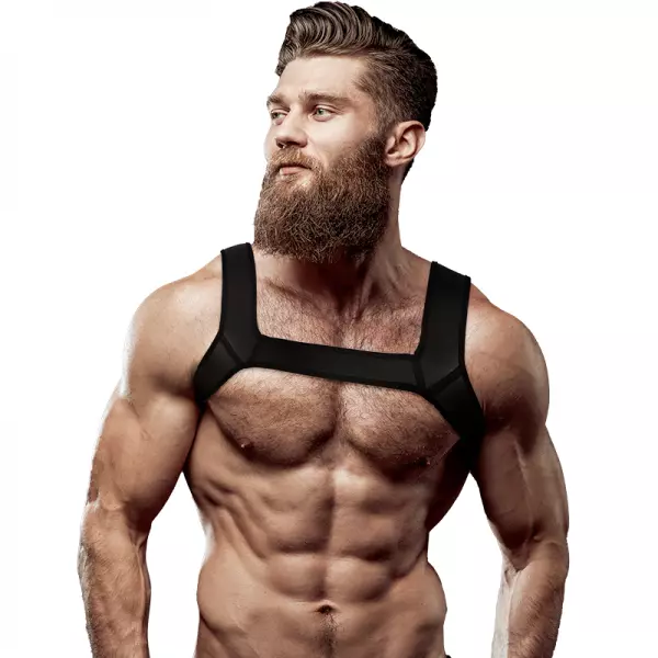 FETISH SUBMISSIVE ATTITUDE - HARNAIS POITRINE EN N�OPR�NE POUR HOMME TAILLE M