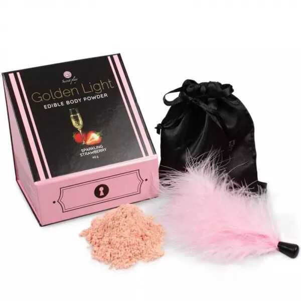 SECRETPLAY - GOLDEN LIGHT KIT POUDRE COMESTIBLE ET PLUME DE FRAISE P�TILLANTE