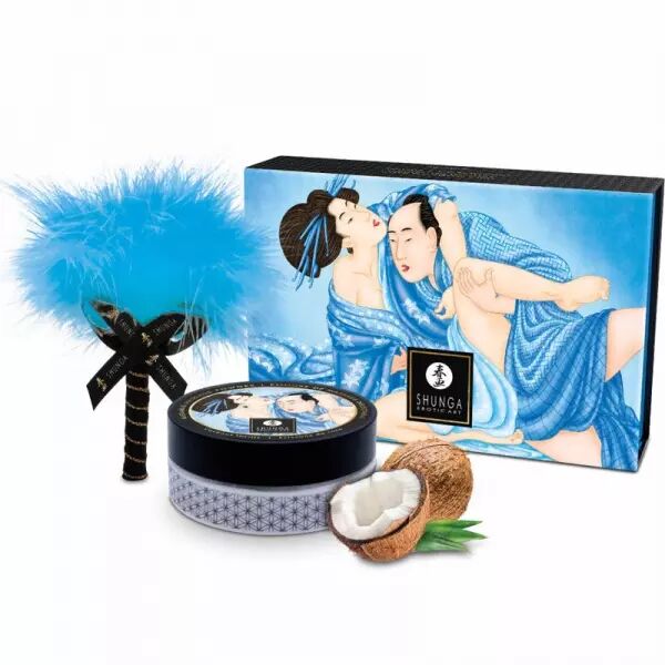 SHUNGA - KIT DE POUDRE DE MASSAGE COMESTIBLE � LA NOIX DE COCO