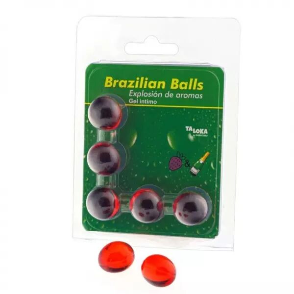 TALOKA - 5 BOULES BR�SILIENNES GEL INTIME FRAISES & CHAMPAGNE