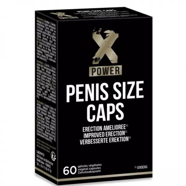 XPOWER - CAPSULES DE TAILLE DE P�NIS POUR DES �RECTIONS AM�LIOR�ES 60 CAP