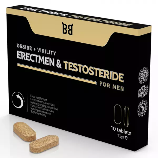 BLACK BULL - ERECTMEN & TESTOSTERIDE PUISSANCE ET TESTOST�RONE POUR HOMMES 10 G�LULES
