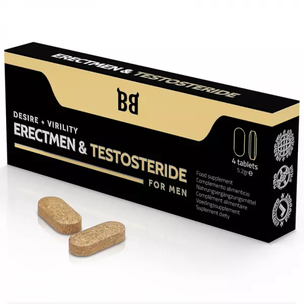 BLACK BULL - ERECTMEN & TESTOSTERIDE PUISSANCE ET TESTOST�RONE POUR HOMMES 4 G�LULES