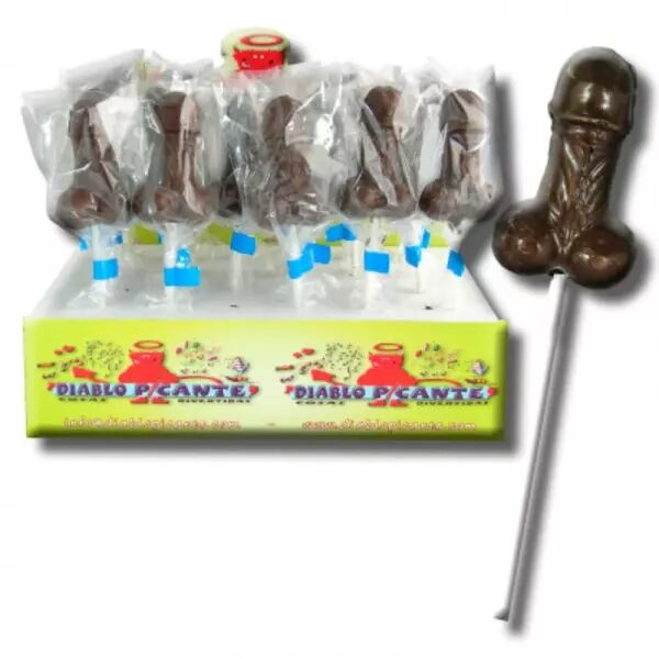 DIABLO PICANTE - SUCETTE P�NIS AU CHOCOLAT NOIR