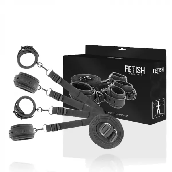 FETISH SUBMISSIVE - ENSEMBLE DE MENOTTES ET LIENS AVEC DOUBLURE EN NOPR�NE
