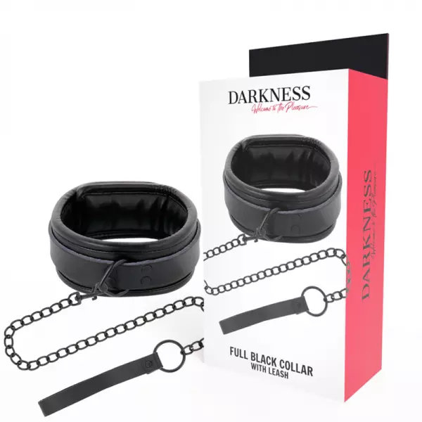 DARKNESS - COLLIER NOIR AVEC CHA�NE
