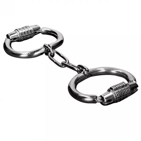 METAL HARD - MENOTTES DURES EN M�TAL AVEC SERRURE  COMBINAISON