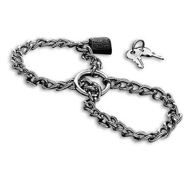 METAL HARD - MENOTTES AVEC CHA�NE EN ACIER INOXYDABLE.