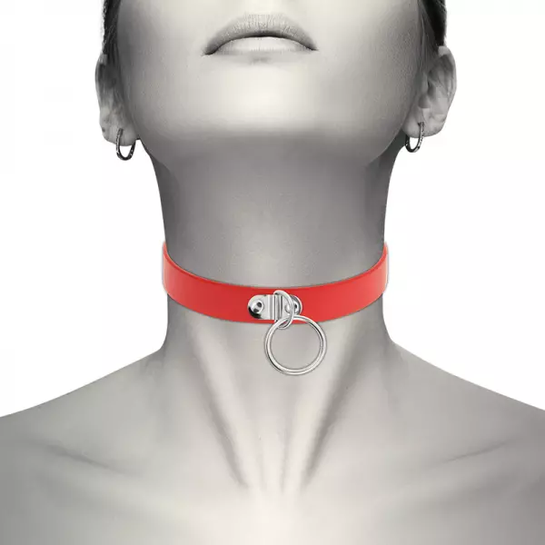 COQUETTE - CHIC DESIRE COLLIER CUIR VEGAN ROUGE FEMME ACCESSOIRE F�TICHE