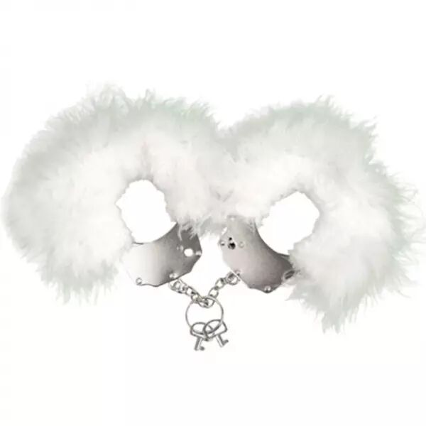 ADRIEN LASTIC - MENOTTES EN M�TAL � PLUMES BLANCHES