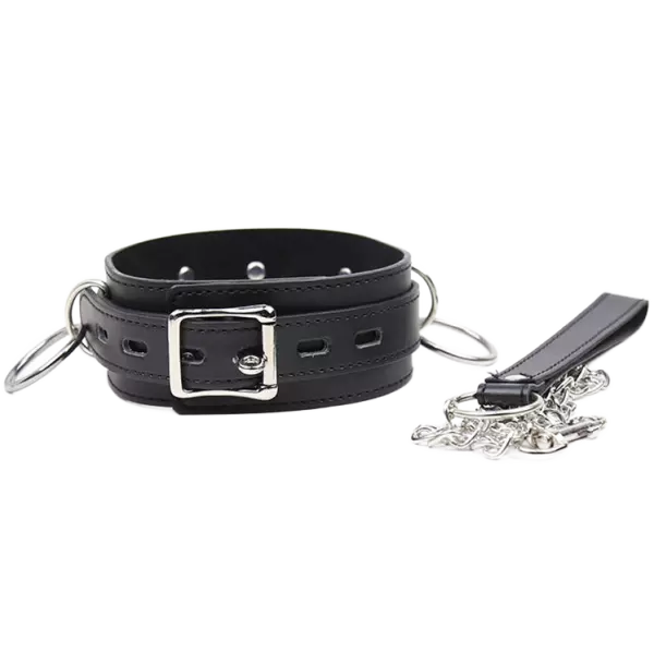OHMAMA FETISH - COLLIER DE SOUMISSION AVEC 3 ANNEAUX