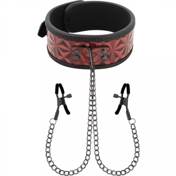 BEGME - COLLIER �DITION ROUGE AVEC PINCES  T�L�MON AVEC DOUBLURE EN N�OPR�NE