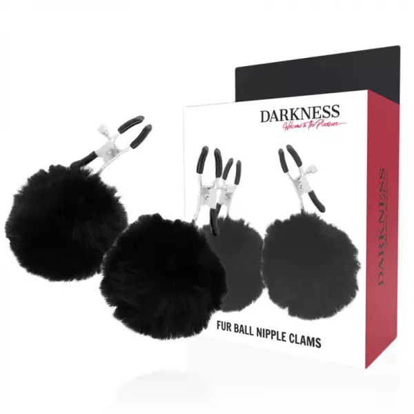DARKNESS - PINCES � T�TONS AVEC POM POMS 1