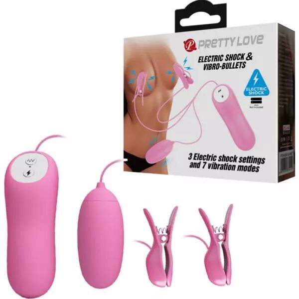 PRETTY LOVE - PINCE  �PILER AVEC VIBRATION ET �LECTROCHOC ROSE